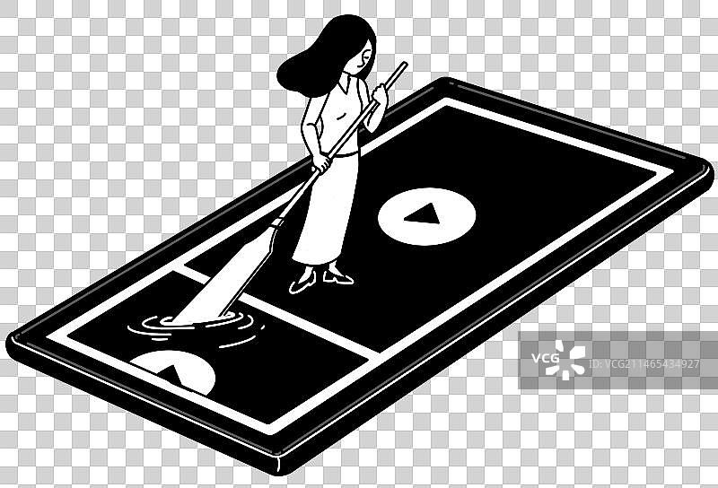 短视频上瘾人物元素图片素材