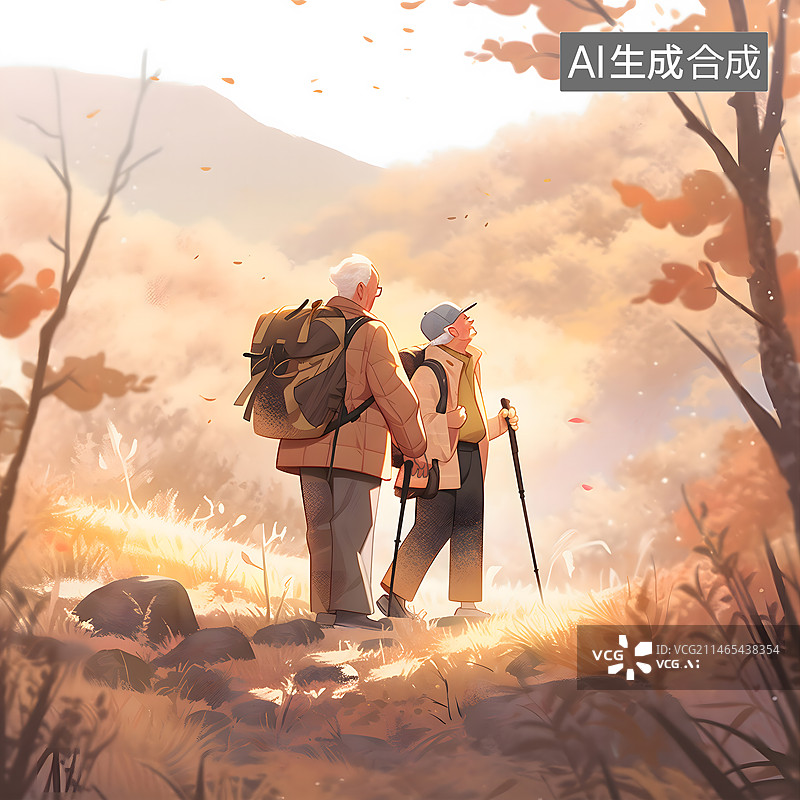 【AI数字艺术】重阳节登高图片素材