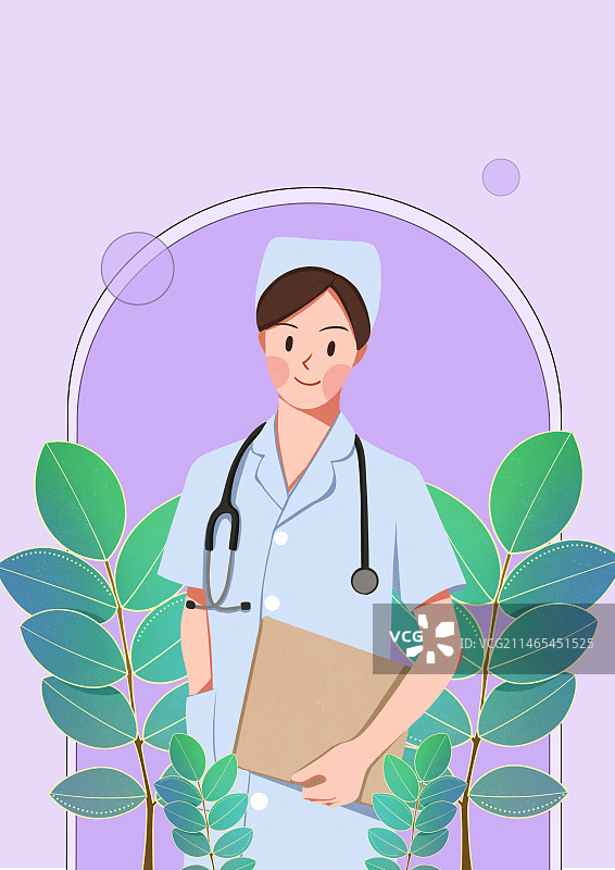 中国医师节扁平清新医疗插画图片素材