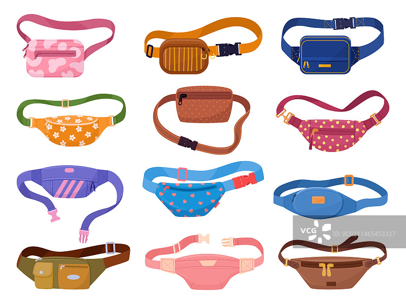 卡通休闲尼龙腰包图片素材