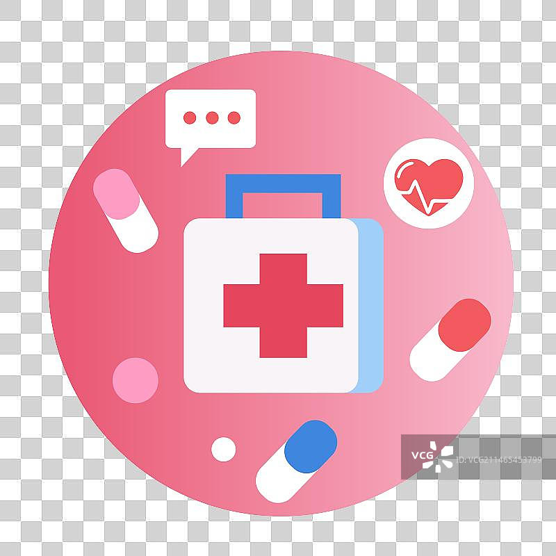 医疗健康药品扁平插画元素图片素材