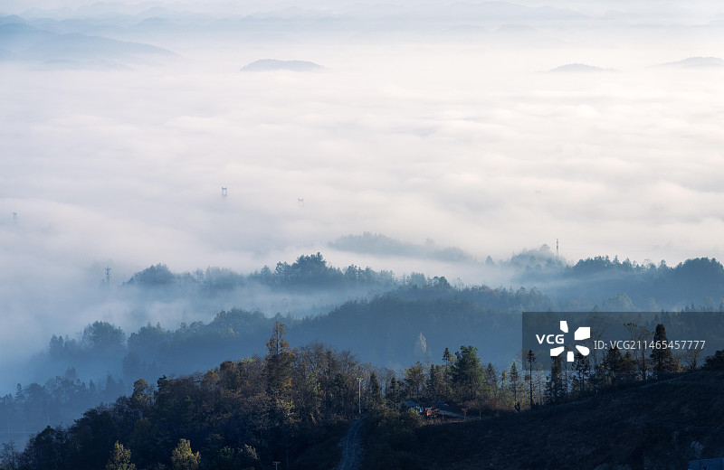 龙船谳的故乡湖北恩施州利川盆地风光图片素材