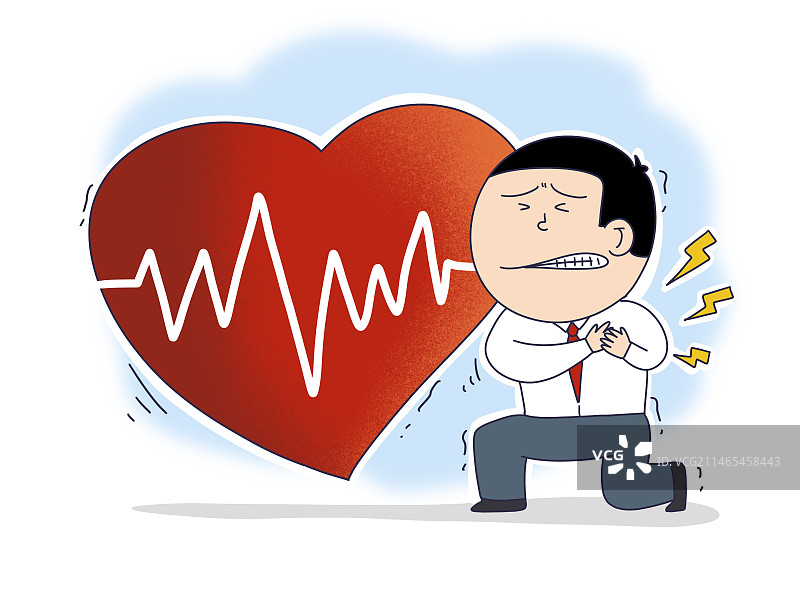 插画：心脏病心梗图片素材