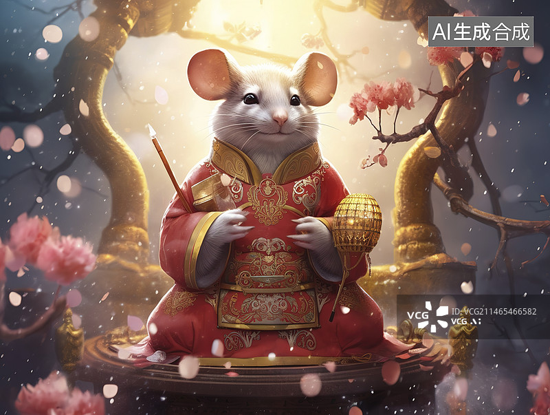 【AI数字艺术】中国鼠年图片素材