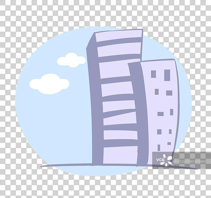 蓝天白云下的小楼图片素材