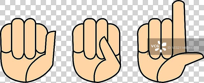 手势美国手语扁平图标图片素材