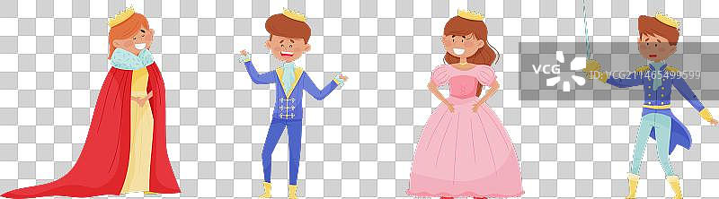 可爱的小王子和小公主图片素材