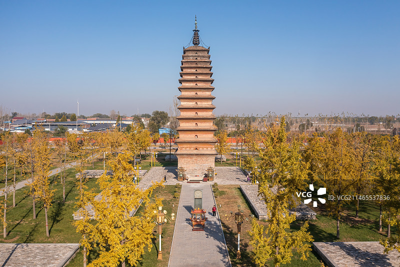 古塔秋韵 河南焦作妙乐寺古塔 全国重点文物保护单位图片素材