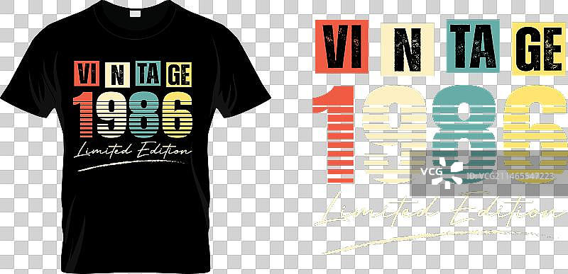 1986年复古纪念版生日快乐图片素材