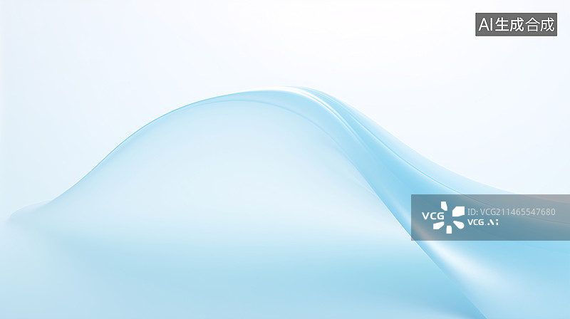 【AI数字艺术】半透明淡蓝色半透明丝绸流体柔和光滑背景插画图片素材