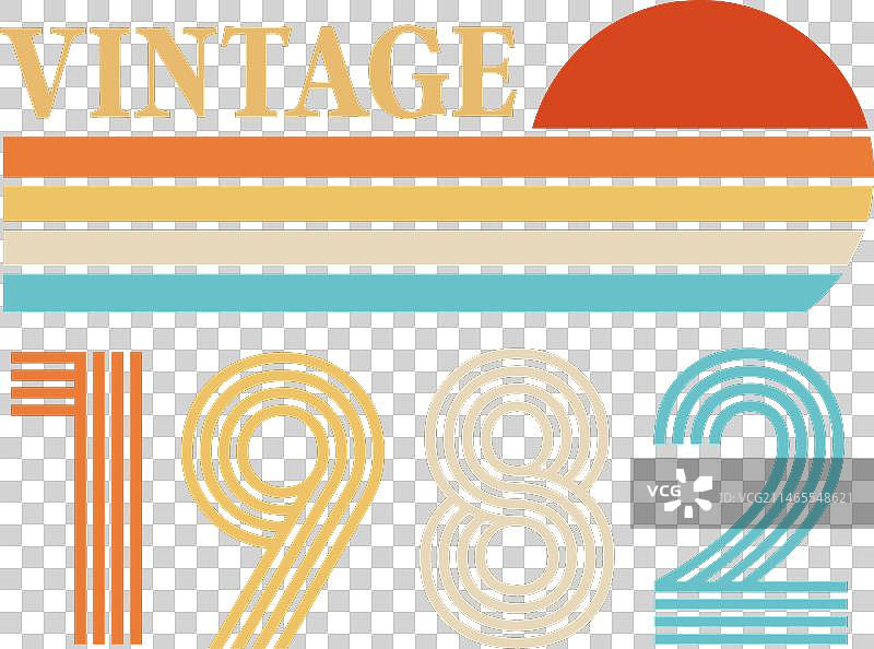 1982年复古T恤设计图片素材