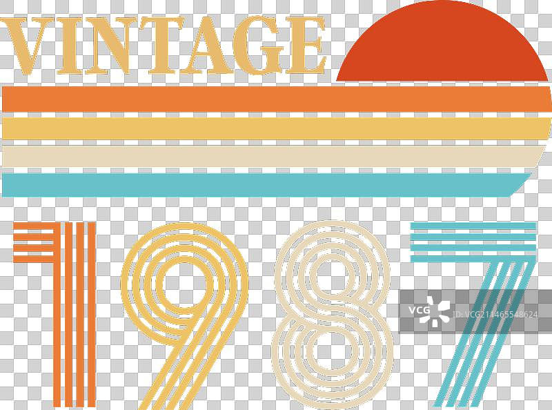 1987年复古T恤设计图片素材