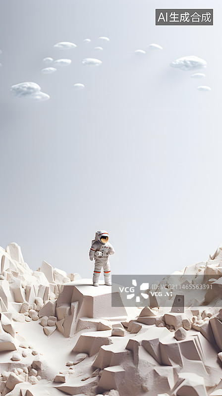 【AI数字艺术】宇航员微缩摄影图片素材