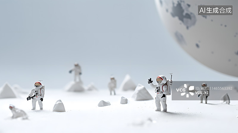 【AI数字艺术】宇航员微缩摄影图片素材