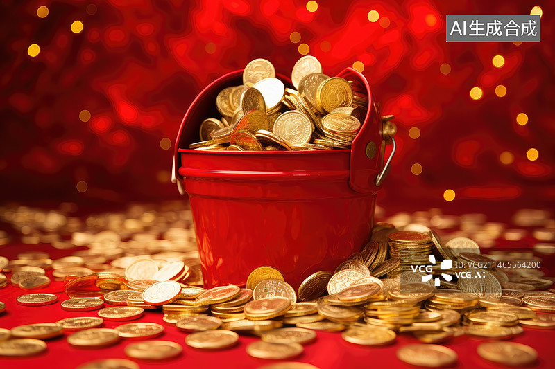 【AI数字艺术】贺岁金币图片素材