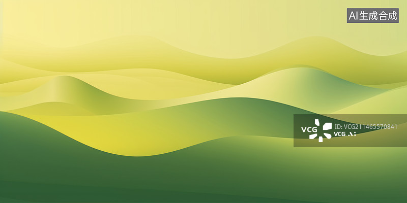 【AI数字艺术】黄绿色卡通山地地形背景图片素材