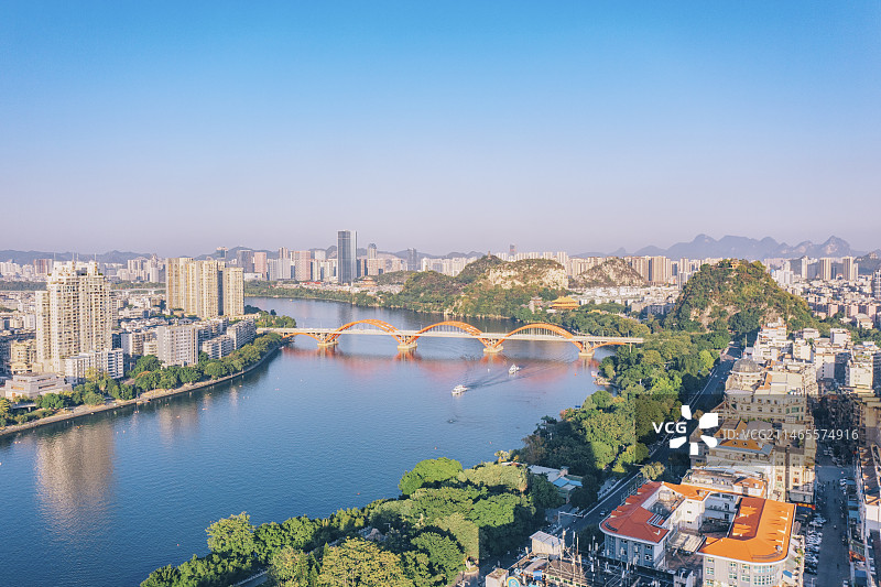 广西柳州都市风景文惠桥航拍图片素材