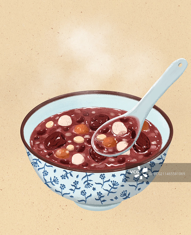 腊八节美食腊八粥八宝粥插画图片素材