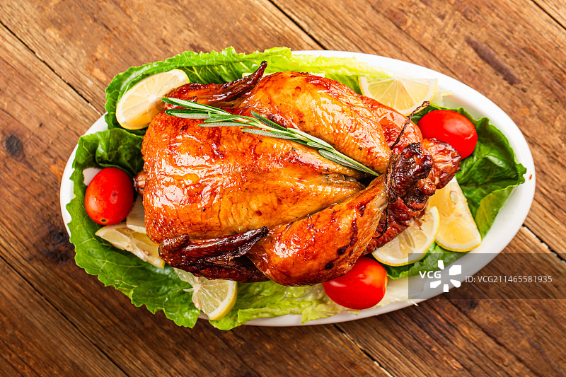 圣诞节烤鸡图片素材