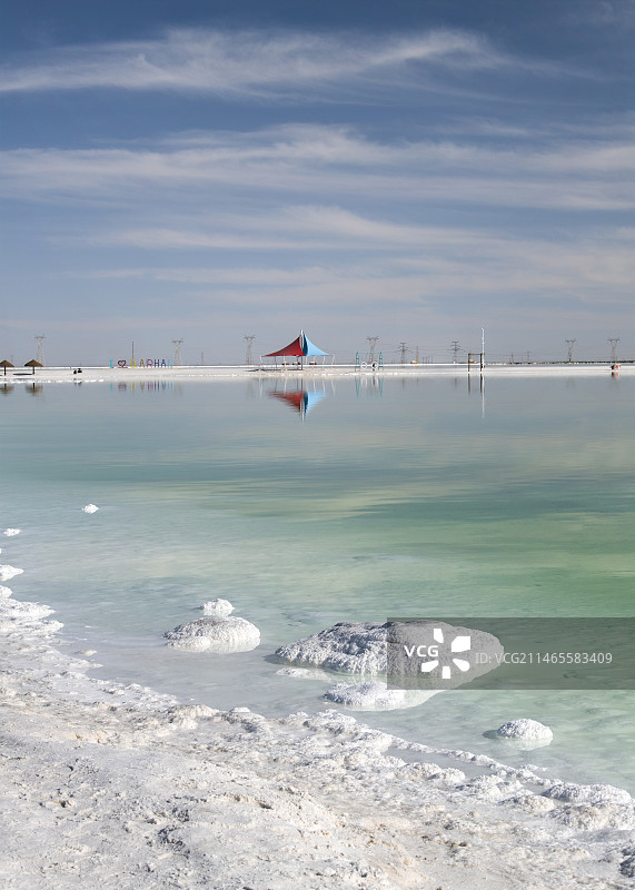 青海察尔汗盐湖自然风光图片素材