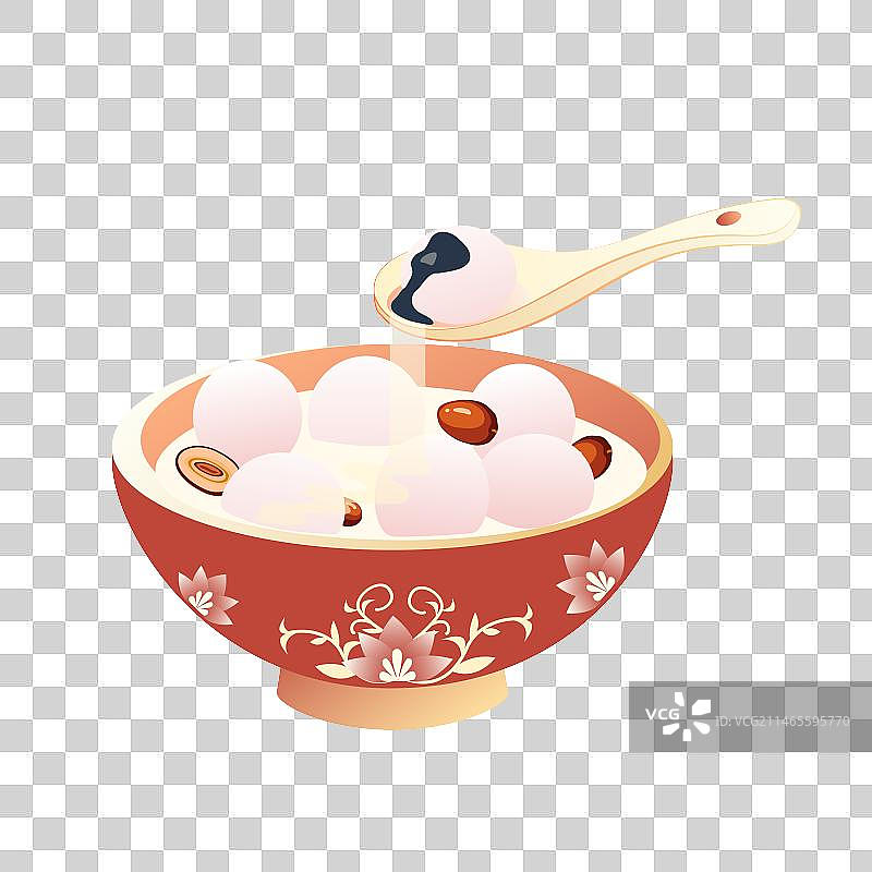 元宵节一碗豆沙芝麻元宵元素图片素材