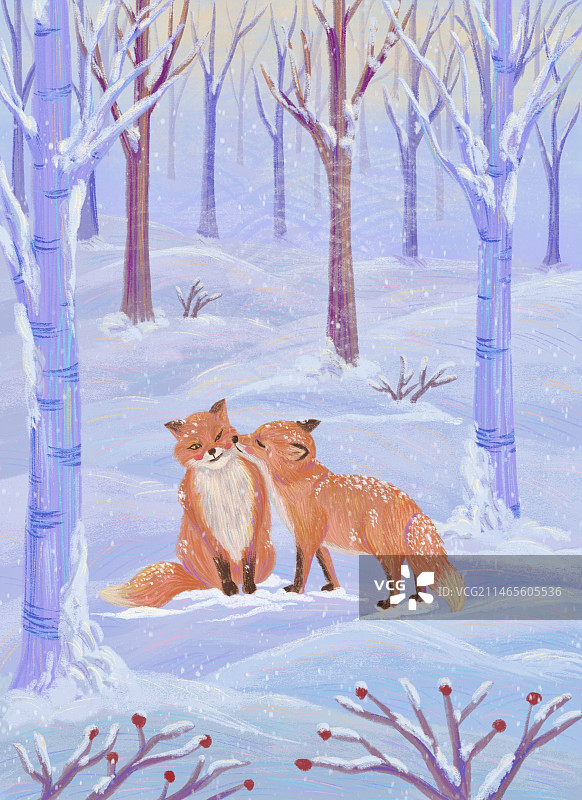风雪小狐狸图片素材