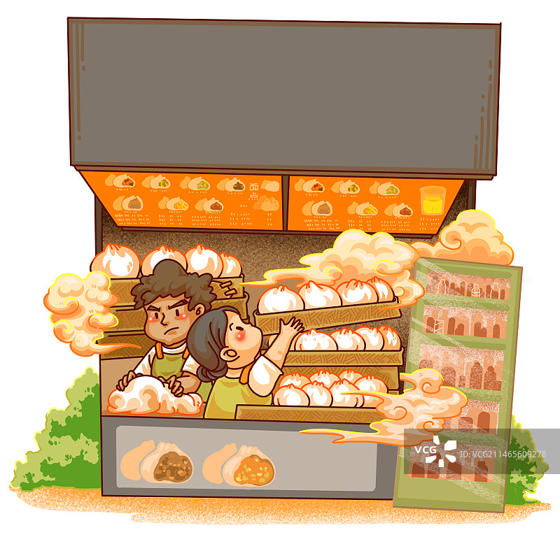 早餐美食包子清晨早点蟹黄包早点早茶图片素材