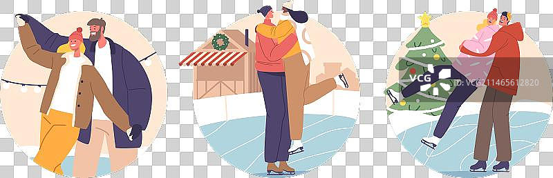 浪漫情侣圆形图标图片素材