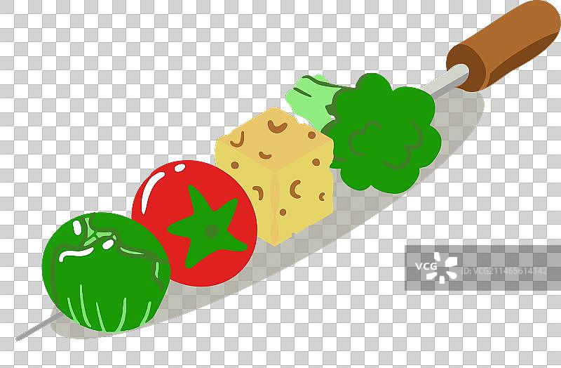 健康的蔬菜串2.5D插画图片素材