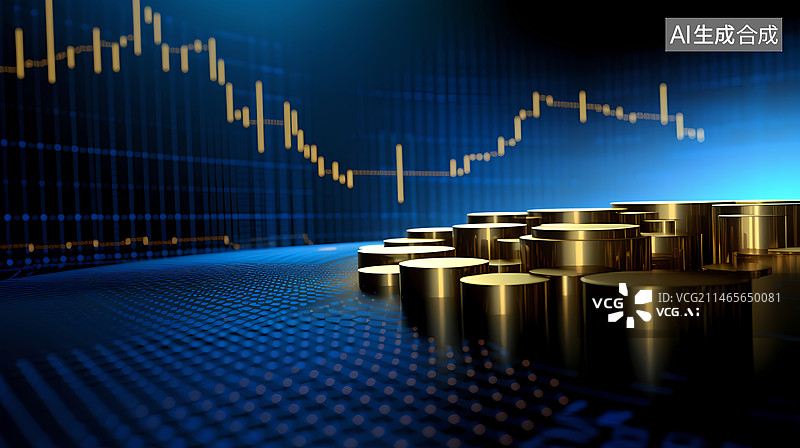【AI数字艺术】股票金融市场背景图片素材