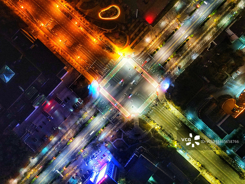 航拍山西晋城夜景图片素材