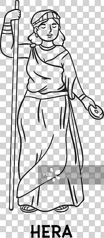 赫拉手绘轮廓图片素材