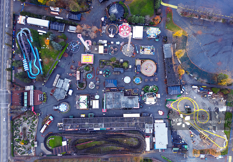 航拍深秋温哥华游乐场图片素材