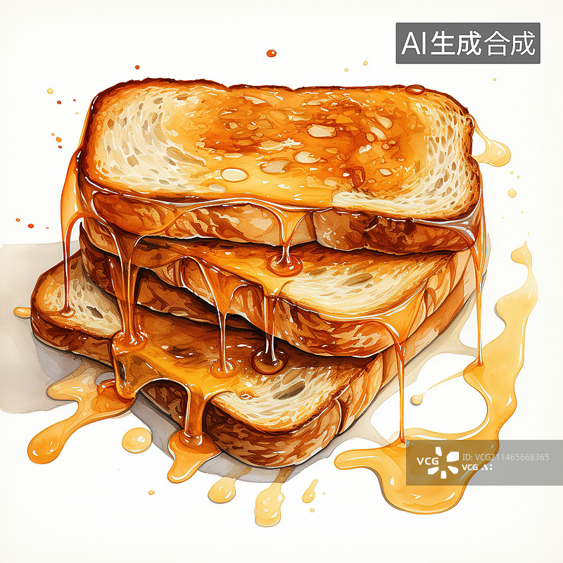 【AI数字艺术】白色背景下面包的高角度视图图片素材