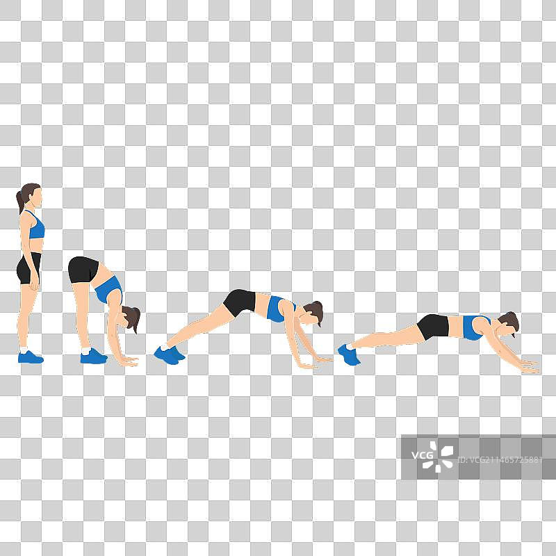 做蠕虫爬行健身的女人图片素材