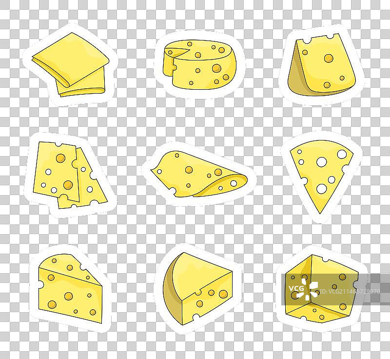 奶酪切片贴纸书签图片素材