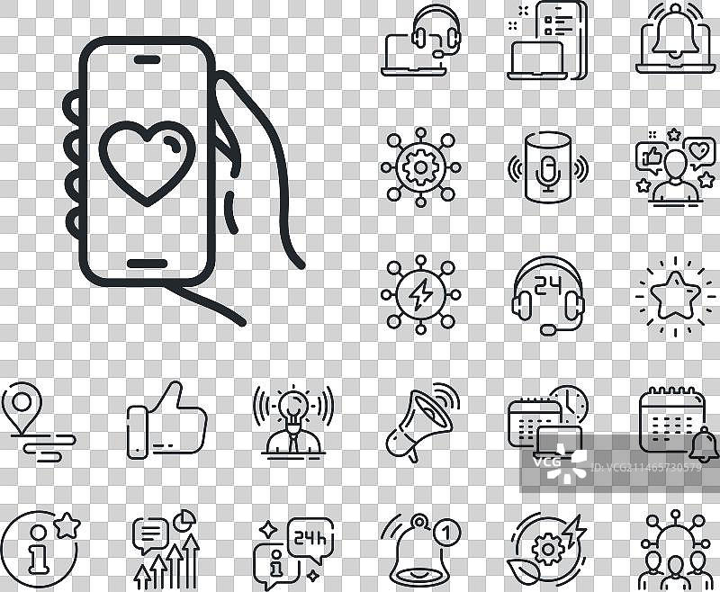 约会App线性图标手机标志图片素材