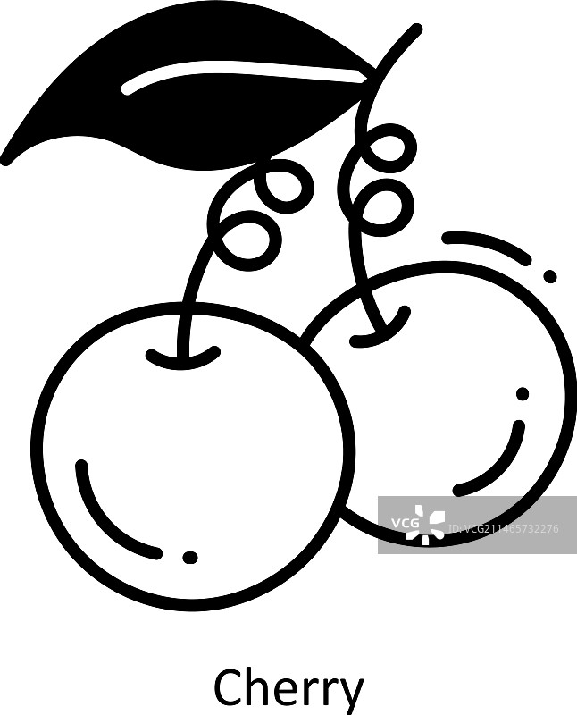 樱桃涂鸦半实体图标设计图片素材