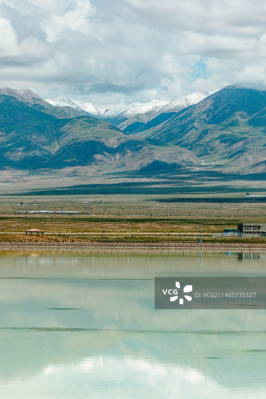 青甘大环线景点 茶卡盐湖 茶卡天空壹号图片素材