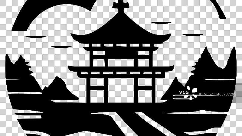 日本黑白隔离图标图片素材