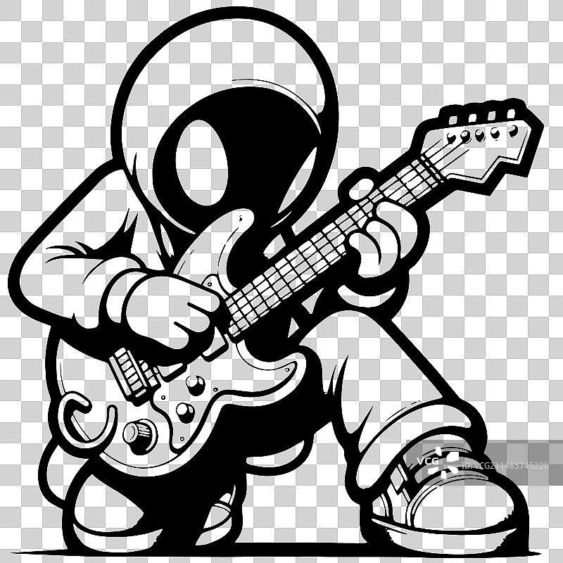 街头涂鸦吉他手图片素材