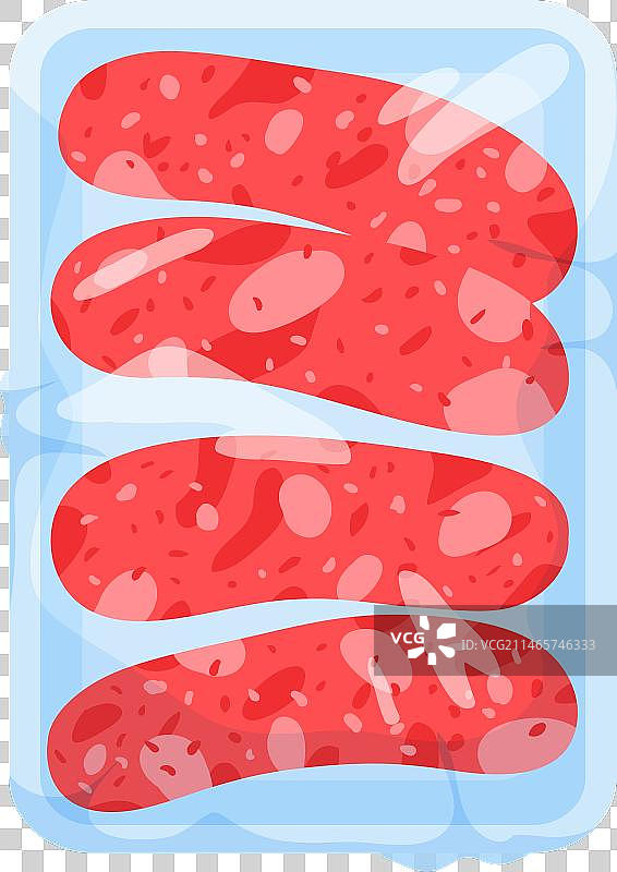 冷冻香肠塑料盒装图片素材