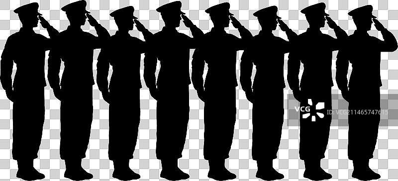 敬礼士兵剪影图片素材