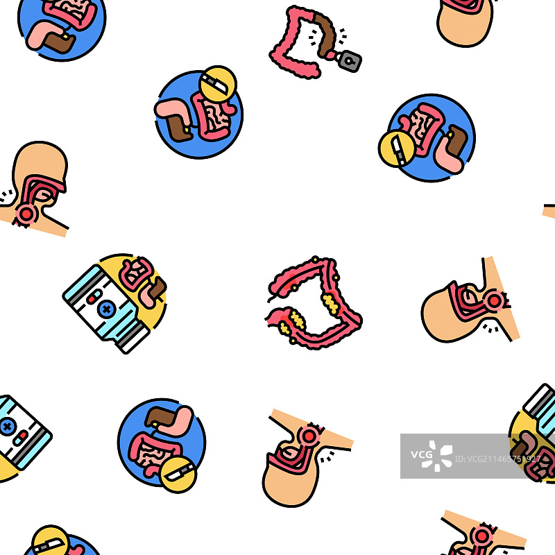 肠胃科医生胃部无缝图案图片素材