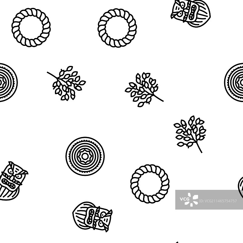 日本神道神社无缝图案图片素材