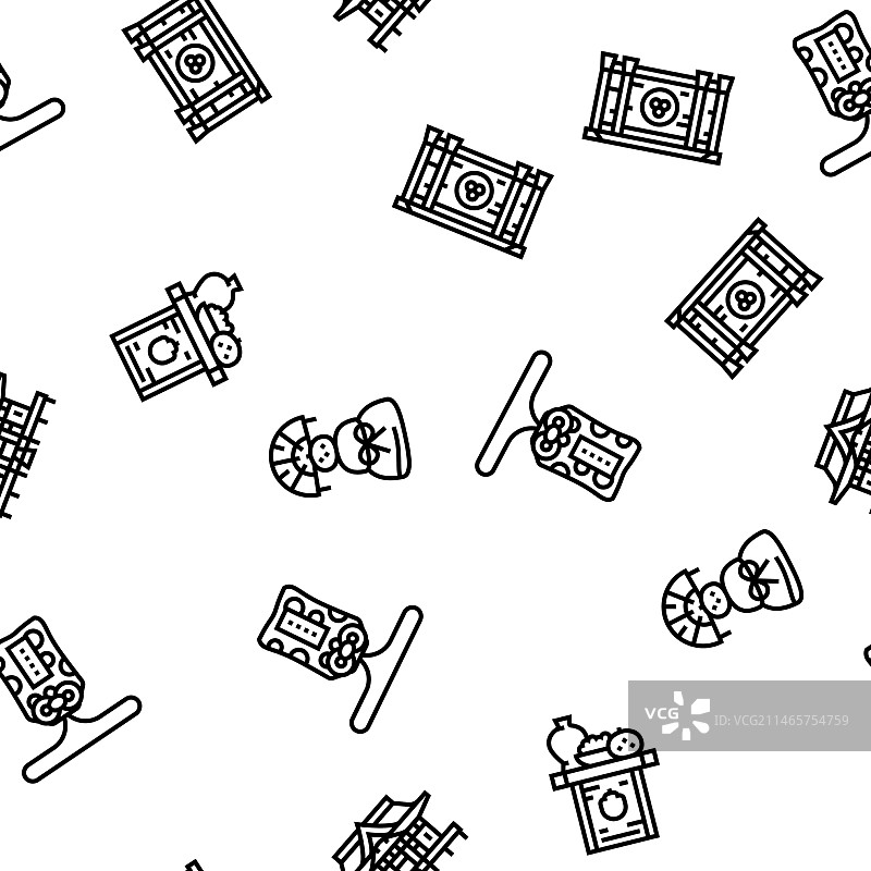 日本神道神社无缝图案图片素材