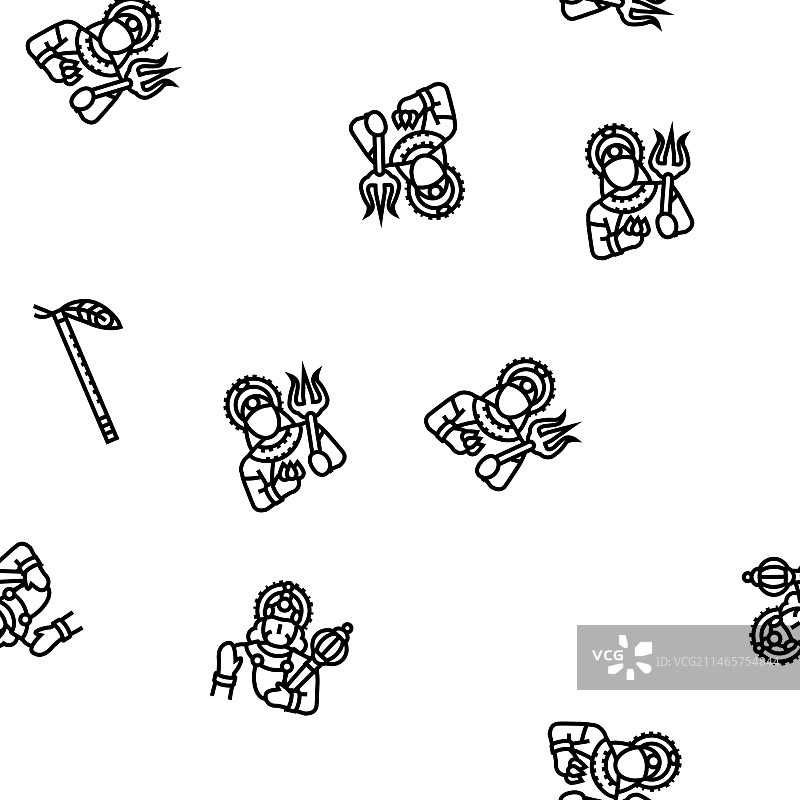 印度教印度神灵宗教无缝背景图片素材