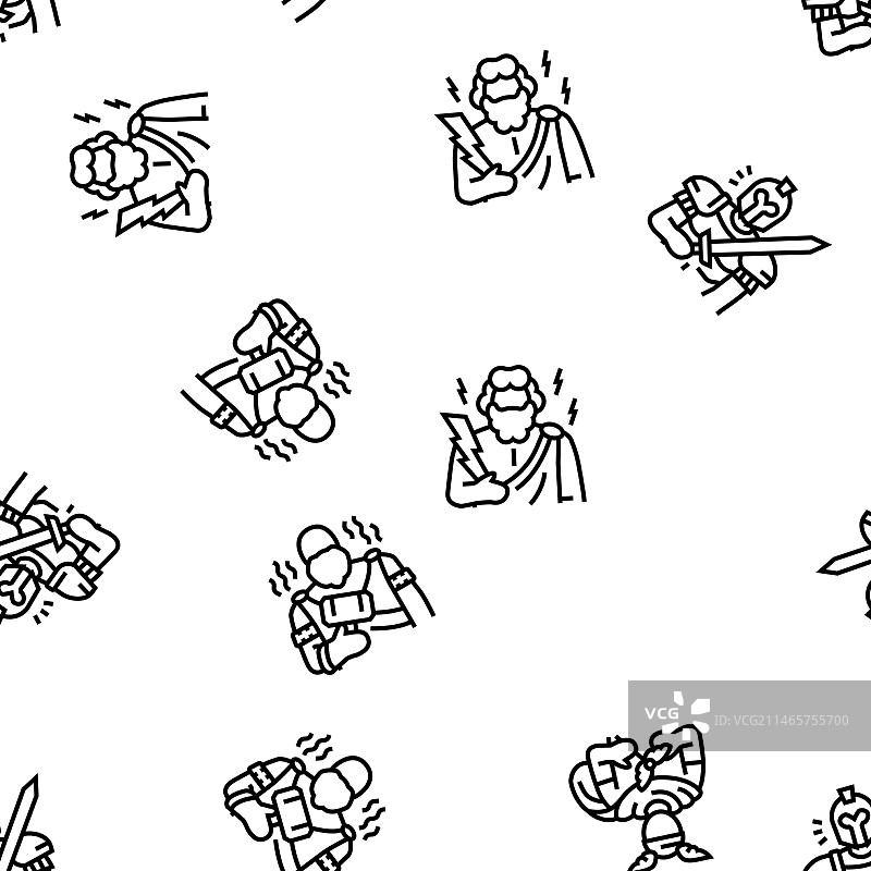 古希腊神话无缝背景图片素材