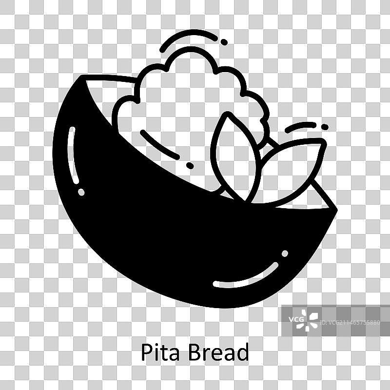 皮塔饼涂鸦半实心图标设计图片素材