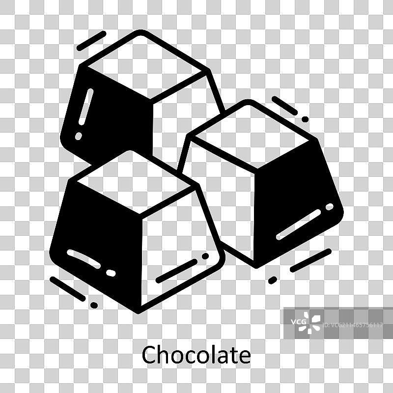 巧克力涂鸦半实心图标设计插画图片素材